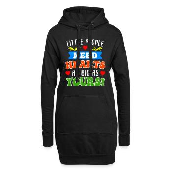 Kleine Menschen brauchen große Herzen Erzieherin - Hoodie-Kleid - Schwarz - Vorne