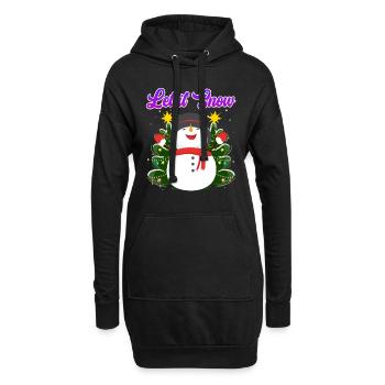 Let it Snow Snowman Noël - Sweat-shirt à capuche long Femme - noir - Devant
