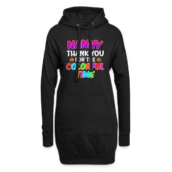 Merci pour le temps coloré meilleure assistante maternelle - Sweat-shirt à capuche long Femme - noir - Devant