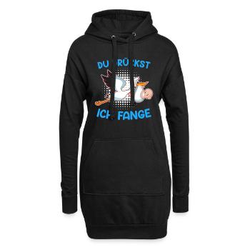 Du drückst ich fange Ich bin eine Hebamme - Hoodie-Kleid - Schwarz - Vorne