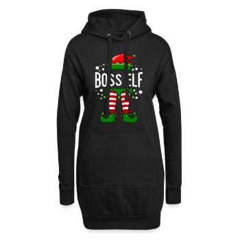 Chef Elfe Boss Papa Vater Weihnachten Familien - Hoodie-Kleid - Schwarz - Vorne