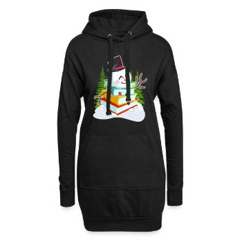 Livres Bonhomme de neige Lecture Bookworm Éditeur - Sweat-shirt à capuche long Femme - noir - Devant