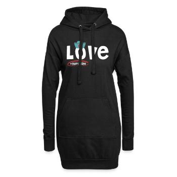 Nurselife Ich liebe meinen Job Krankenschwester - Hoodie-Kleid - Schwarz - Vorne