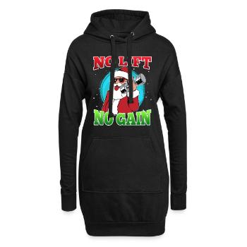 Pas d’ascenseur pas de gain Nikolaus pas d’ascenseur pas de cadeau - Sweat-shirt à capuche long Femme - noir - Devant