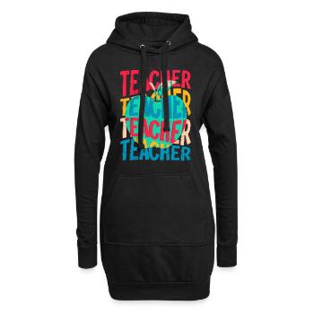 Lehrerin ich bin ein Lehrer - Hoodie-Kleid - Schwarz - Vorne