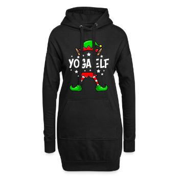 Professeur de yoga elfe de Noël Nicholas - Sweat-shirt à capuche long Femme - noir - Devant