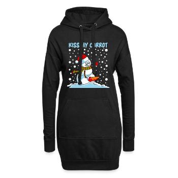 Lustiger Schneemann Spruch Küss meine Karotte - Hoodie-Kleid - Schwarz - Vorne