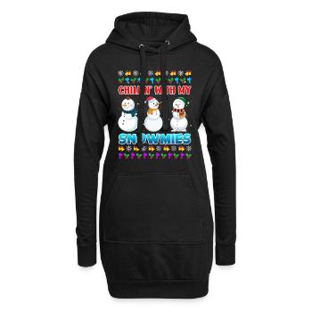 Chillin avec mon bonhomme de neige rigolo Snowmies - Sweat-shirt à capuche long Femme - noir - Devant