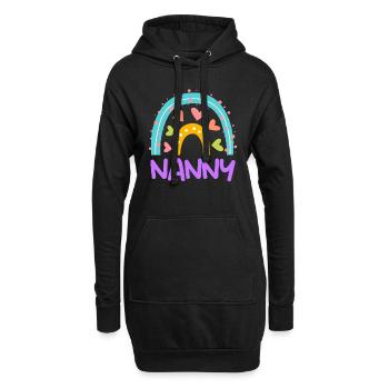 Rainbow Love Je suis assistante maternelle - Sweat-shirt à capuche long Femme - noir - Devant