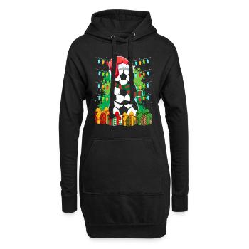 Fußball Schneemann Fußball Fan Fußballspieler - Hoodie-Kleid - Schwarz - Vorne