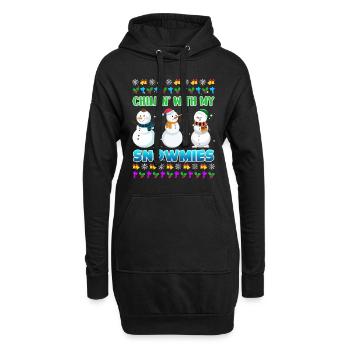 Chillin avec mon bonhomme de neige rigolo Snowmies - Sweat-shirt à capuche long Femme - noir - Devant
