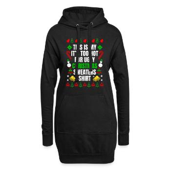 Trop chaud pour les pulls moches Noël - Sweat-shirt à capuche long Femme - noir - Devant