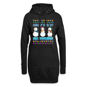 Chillin avec mon bonhomme de neige rigolo Snowmies - Sweat-shirt à capuche long Femme - noir - Devant