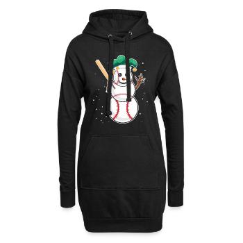 Baseball Schneemann Baseball Spieler Baseballer - Hoodie-Kleid - Schwarz - Vorne