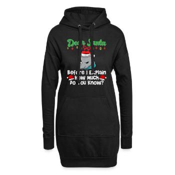 Cher Père Noël avant que j’explique combien savez-vous - Sweat-shirt à capuche long Femme - noir - Devant