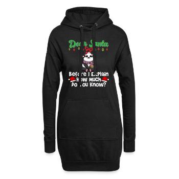 Cher Père Noël avant que j’explique combien savez-vous - Sweat-shirt à capuche long Femme - noir - Devant