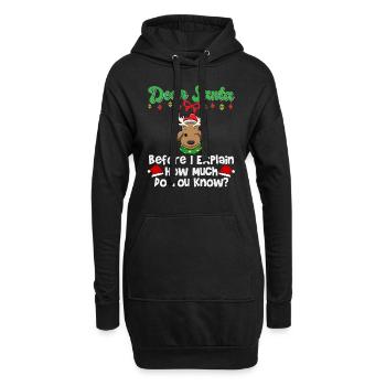 Cher Père Noël avant que j’explique combien savez-vous - Sweat-shirt à capuche long Femme - noir - Devant