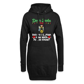 Cher Père Noël avant que j’explique combien savez-vous - Sweat-shirt à capuche long Femme - noir - Devant