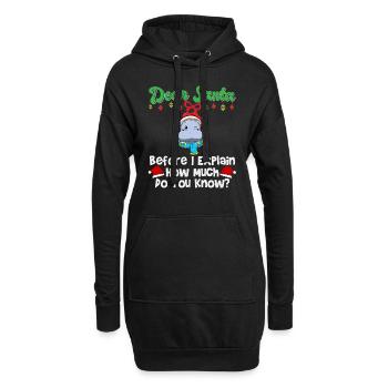 Cher Père Noël avant que j’explique combien savez-vous - Sweat-shirt à capuche long Femme - noir - Devant