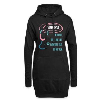 Katheter laufen nur beim saufen Krankenschwester - Hoodie-Kleid - Schwarz - Vorne