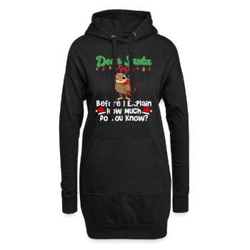 Cher Père Noël avant que j’explique combien savez-vous - Sweat-shirt à capuche long Femme - noir - Devant