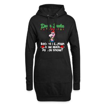 Cher Père Noël avant que j’explique combien savez-vous - Sweat-shirt à capuche long Femme - noir - Devant