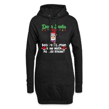 Cher Père Noël avant que j’explique combien savez-vous - Sweat-shirt à capuche long Femme - noir - Devant