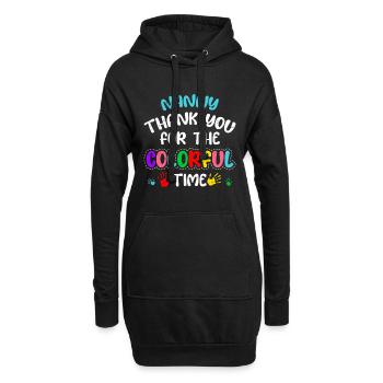 Vielen Dank für die bunte Zeit Danke Tagesmutter - Hoodie-Kleid - Schwarz - Vorne