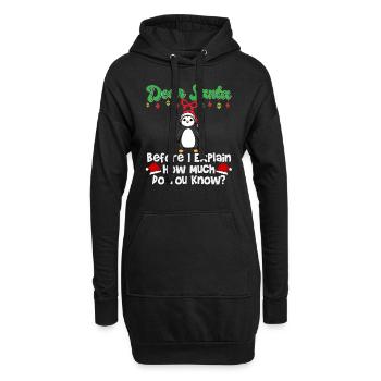 Cher Père Noël avant que j’explique combien savez-vous - Sweat-shirt à capuche long Femme - noir - Devant
