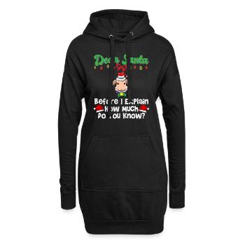 Cher Père Noël avant que j’explique combien savez-vous - Sweat-shirt à capuche long Femme - noir - Devant