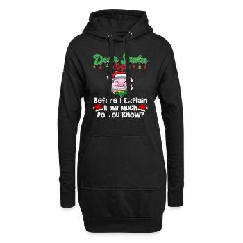 Cher Père Noël avant que j’explique combien savez-vous - Sweat-shirt à capuche long Femme - noir - Devant