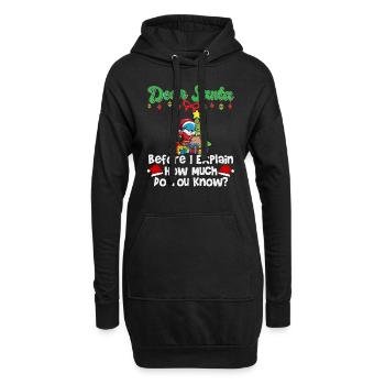 Cher Père Noël avant que j’explique combien savez-vous - Sweat-shirt à capuche long Femme - noir - Devant