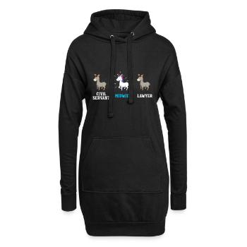 Licorne Fonctionnaire Avocat Sage-femme - Sweat-shirt à capuche long Femme - noir - Devant