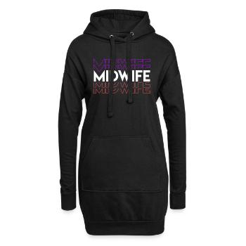 Doula Geburtshelfer Hebamme - Hoodie-Kleid - Schwarz - Vorne