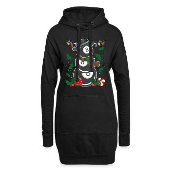 8-Ball Billard Spieler Billiard - Hoodie-Kleid - Schwarz - Vorne