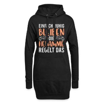 Ruhig bleiben die Hebamme regelt das Hebamme - Hoodie-Kleid - Schwarz - Vorne