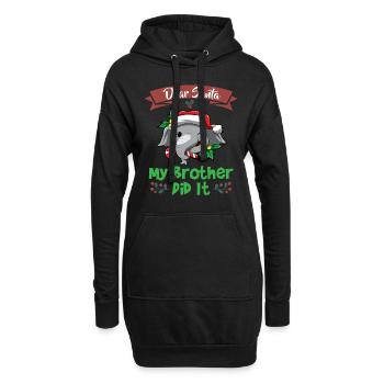 Cher Père Noël Mon frère l’a fait Frères et sœurs Noël - Sweat-shirt à capuche long Femme - noir - Devant