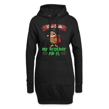 Cher Père Noël Mon frère l’a fait Frères et sœurs Noël - Sweat-shirt à capuche long Femme - noir - Devant