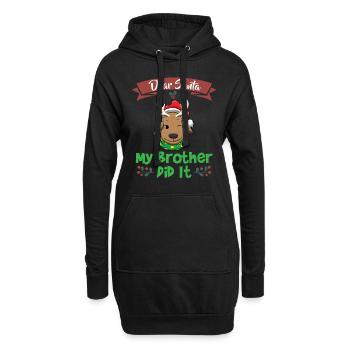 Cher Père Noël Mon frère l’a fait Frères et sœurs Noël - Sweat-shirt à capuche long Femme - noir - Devant