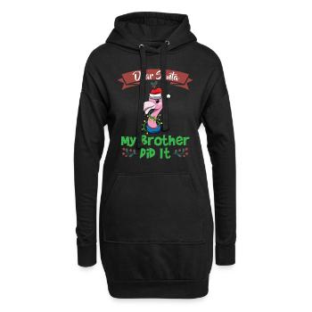Cher Père Noël Mon frère l’a fait Frères et sœurs Noël - Sweat-shirt à capuche long Femme - noir - Devant