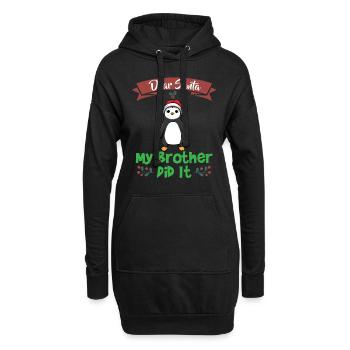 Cher Père Noël Mon frère l’a fait Frères et sœurs Noël - Sweat-shirt à capuche long Femme - noir - Devant