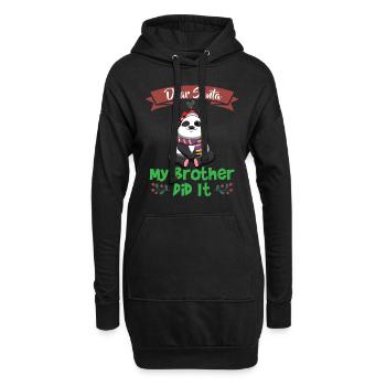 Cher Père Noël Mon frère l’a fait Frères et sœurs Noël - Sweat-shirt à capuche long Femme - noir - Devant