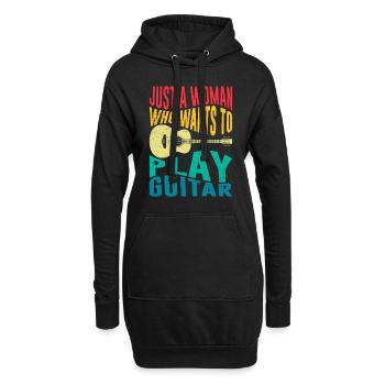 Musicien Seulement une femme qui aime jouer de la guitare - Sweat-shirt à capuche long Femme - noir - Devant