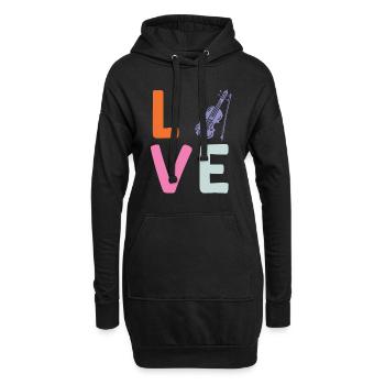 Musicien Musicien J’aime mon violon - Sweat-shirt à capuche long Femme - noir - Devant