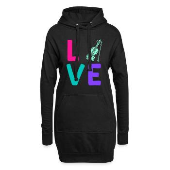 Musicien Musicien J’aime mon violon - Sweat-shirt à capuche long Femme - noir - Devant
