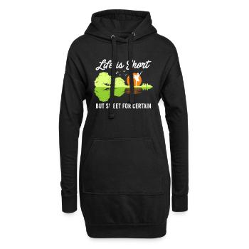 La vie est courte mais douce pour certaines guitares - Sweat-shirt à capuche long Femme - noir - Devant