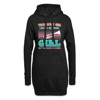 Musiker wie ein normales Mädchen nur laut Posaune - Hoodie-Kleid - Schwarz - Vorne