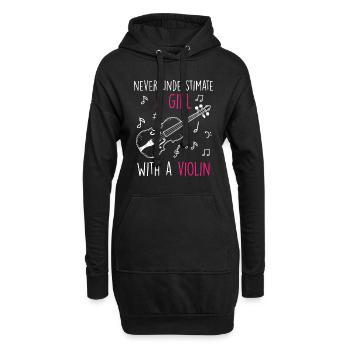 Don't underestimate a girl with a violin - Hoodie Dress - black - Front