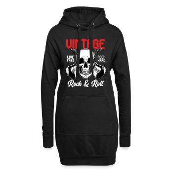 Rock&Roll Rock Rock Metal Gitarre - Hoodie-Kleid - Schwarz - Vorne