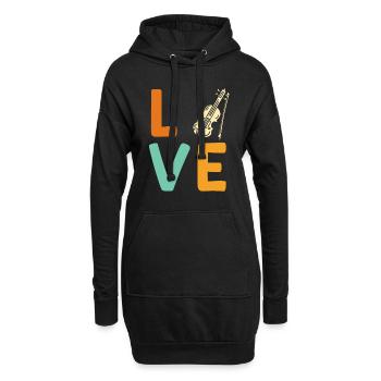 Musicien Musicien J’aime mon violon - Sweat-shirt à capuche long Femme - noir - Devant